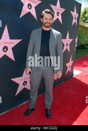 BEVERLY HILLS, CA - APRIL 16: Actor Edgar Ramirez attends post reception luncheon for Eva Longoria Star on Walk of Fame on April 16, 2018 in Beverly Hills, California. Photo by Barry King/Alamy Live News Stock Photo