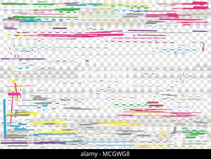 glitch color transparent background Stock Vector