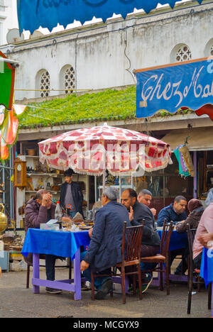 Lunch-time restaurant terraces, Marche Central, central market, Morocco, northern Africa Stock Photo