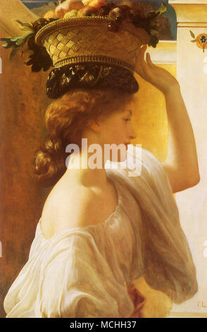 Eucharis - A Girl with a Basket of Fruit Stock Photo