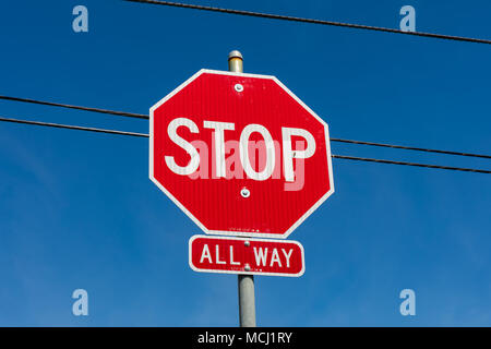 All-way stop sign Stock Photo