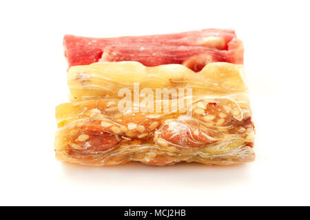 Turkish delight on a white background Stock Photo