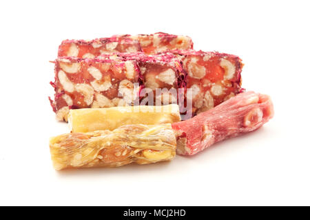 Turkish delight on a white background Stock Photo