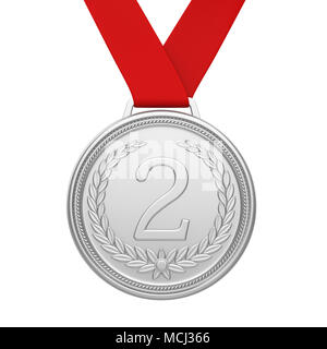 Second Place Silver Medal Isolated Stock Photo - Alamy