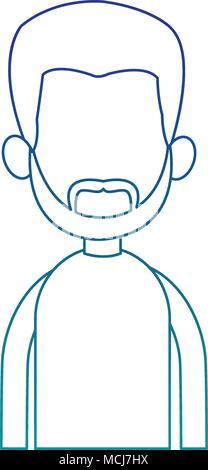 Young man faceless cartoon blue lines Stock Vector