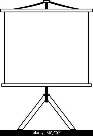 Blank whiteboard isolated on black and white Stock Vector