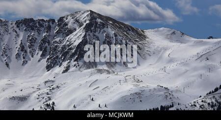 Colorado Rocky Mountains of Arapahoe Basin Ski Resort in Winter Stock Photo