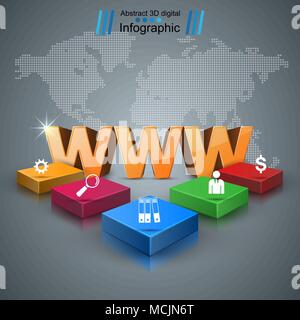 www, web, internet - business infographic. Stock Vector