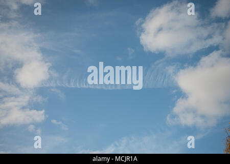 Unusual Cirrus Clouds. Surrey, UK. Stock Photo