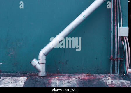 Vintage water pipe pastel color to creative texture and pattern for design and decoration isolate on background close up Stock Photo