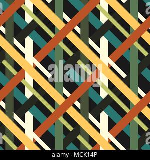Seamless repeating pattern of colored thick lines Stock Vector
