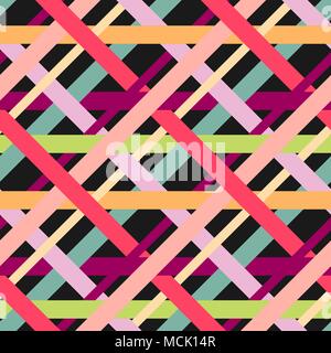 Seamless repeating pattern of colored thick lines Stock Vector