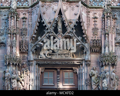 Cathedral of Our Lady of Strasbourg north facade portal of Saint-Laurent detail Stock Photo