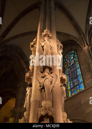 The Pilar of Angels, Strasbourg Cathedral Stock Photo