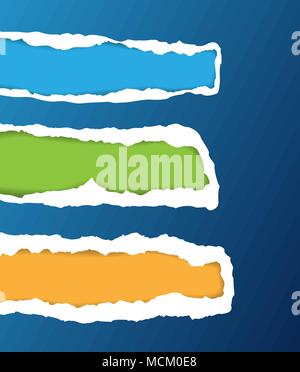 torn paper banners, tags, design element Stock Vector