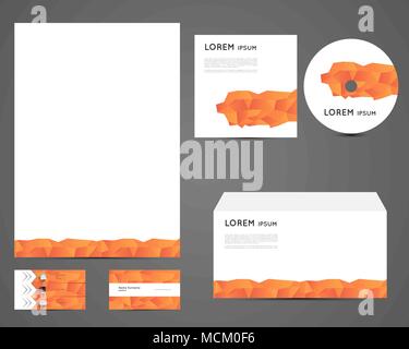corporate identity set of business card, cd, envelope, letterhead Stock Vector