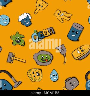 Cute items for cleaning. Stock Vector