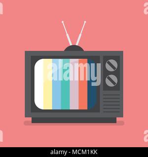 Retro Television with color frame. Vector illustration Stock Vector