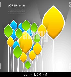 abstract background, spring colorful abstract blooms with shadow effect Stock Vector
