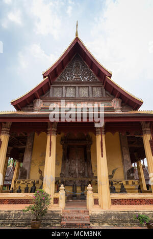 Wat Sisaket Temple In Vientiane City Old Architecture And Buddha Statues Vientiane Laos Stock