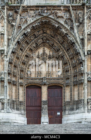 Vienne, portal of the San Maurizio Cathedral Stock Photo