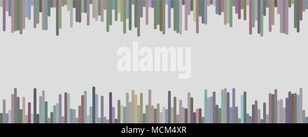 Multicolored banner background template design - vector graphic from vertical rounded stripes Stock Vector