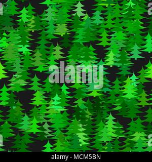 Color abstract random Christmas background - stylized pine tree pattern winter holiday vector design Stock Vector