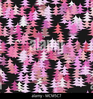 Seamless pine tree pattern background - vector Christmas holiday decoration graphic design with stylized pine trees Stock Vector