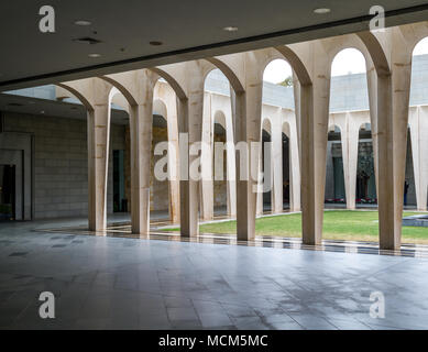 GALILEE, ISRAEL - DECEMBER 3: The inner courtyard in Domus Galileae on the Mount of Beatitudes near the Sea of Galilee in Galilee, Israel on December  Stock Photo