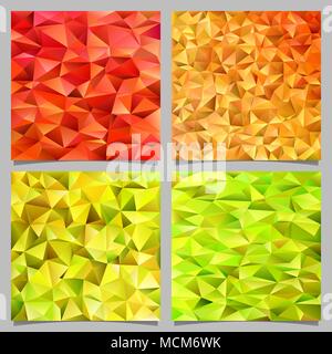 Geometric abstract chaotic triangle pattern background set - mosaic vector graphic designs Stock Vector