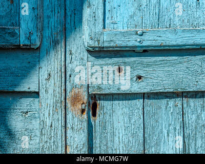 Rustic door in town of Trevi in Umbria, Italy Stock Photo