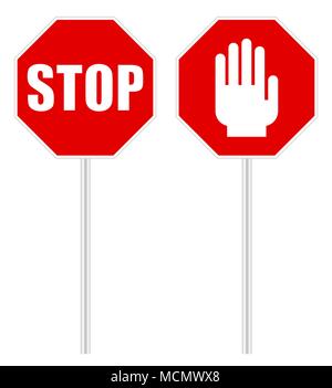 stop sign  signal on a white background Stock Vector