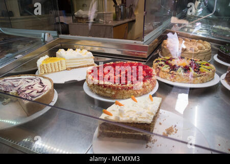 Santa Cruz de Tenerife cakes on display at a patisserie in town