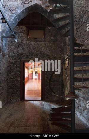 The cloisters of the old Augustinian Convent which became the Instituto de Canarias museum in 1946, La Laguna, Tenerife. Stock Photo