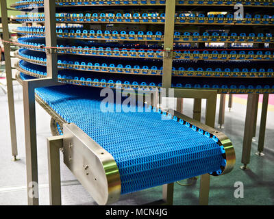 Empty conveyor belt for bread factory Stock Photo