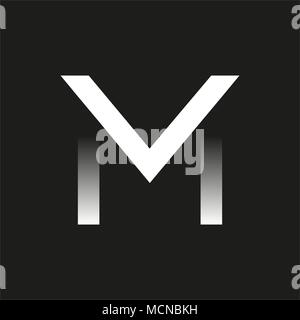 Black Logo. The letter M in the Pentagon. 3D logotype. Stock Vector
