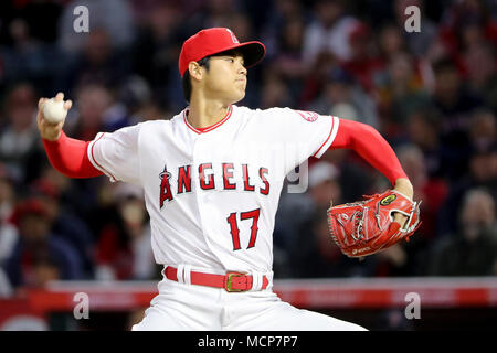 Los Angeles Angels Shohei Ohtani comes out of the clubhouse with his arm  iced, for an interview with Japanese tv, after the game against the Oakland  Athletics at Angel Stadium in Anaheim