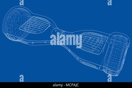Hoverboard electric self-balancing scooter. Vector Stock Vector