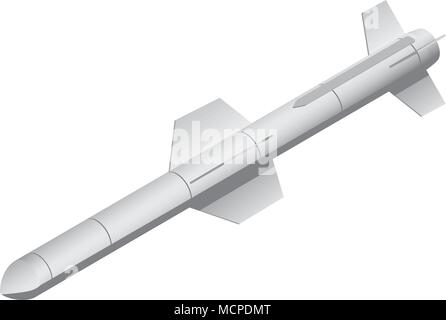 Military Long-range Missile Rocket Vector Illustration Stock Vector