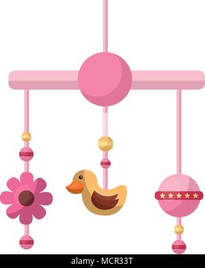 baby mobile hanging isolated icon Stock Vector