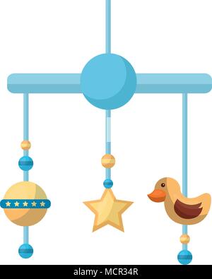 baby mobile hanging isolated icon Stock Vector
