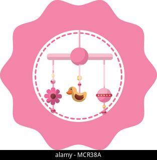 baby mobile hanging lace icon Stock Vector