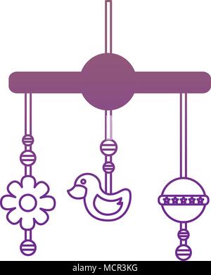 baby mobile hanging isolated icon Stock Vector