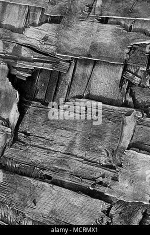 Thin strips of frosted wood in abstract patterns Stock Photo
