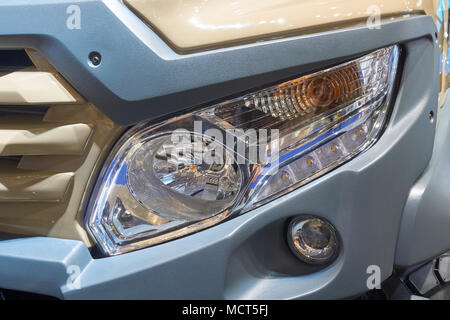 Headlamp of the new all-roader truck Stock Photo