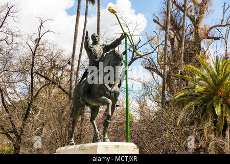 Seville, Spain. Statue of Simon Bolivar, El Libertador, a Venezuelan political leader who lead to the independence of Venezuela, Bolivia, Colombia,etc Stock Photo