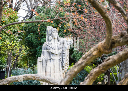 Seville, Spain. Statue of the Dama Iberica or Dama Ibera (Iberian Lady), in the Jardin de las Delicias gardens, Maria Luisa Park Stock Photo