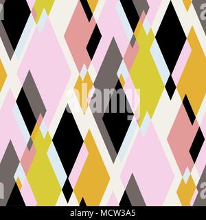 Pink Rhombus Geometric Seamless Vector Pattern with White Shapes for ...