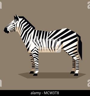 Flat geometric Zebra Stock Vector