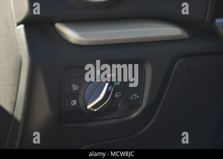 Car Light Switch Panel Stock Photo